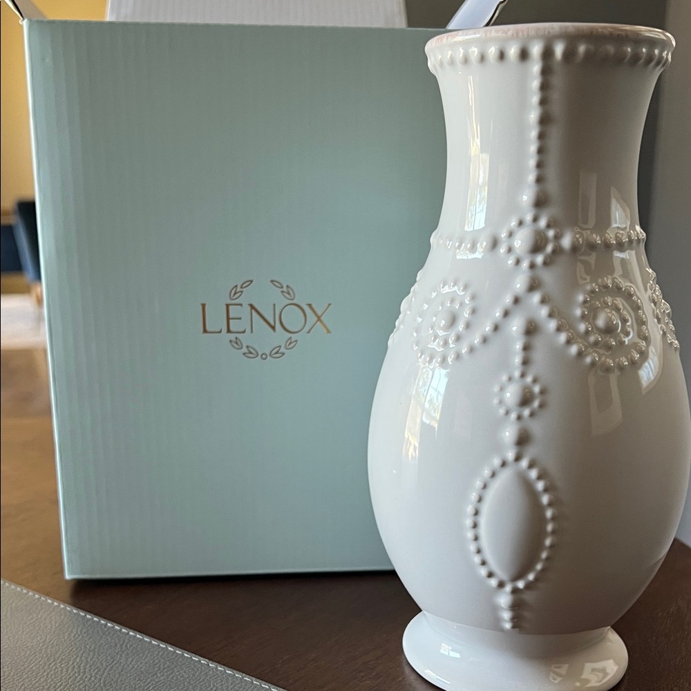 Lenox Cream Beaded Vase